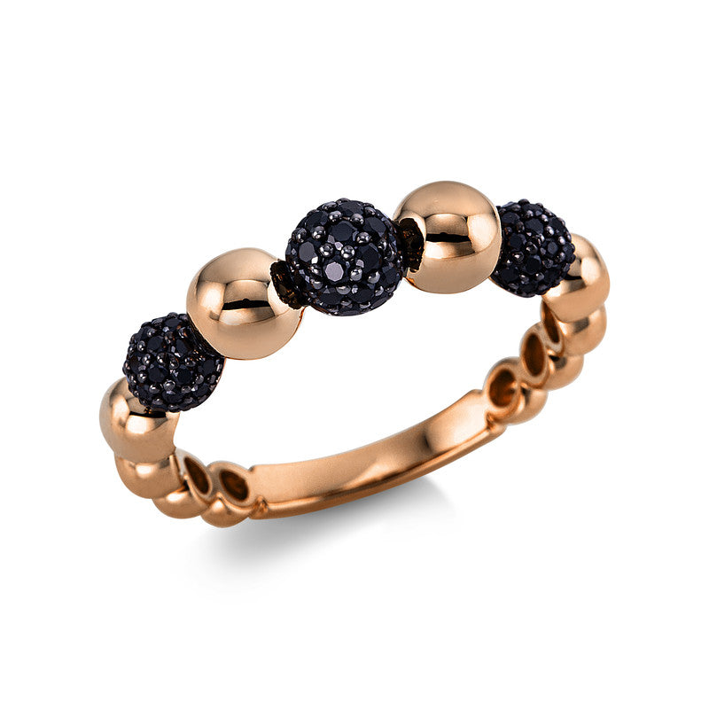 Ring 18 kt RG. Fassung schwarz rhodiniert