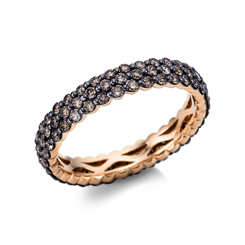 Ring 18 kt RG. Fassung schwarz rhodiniert