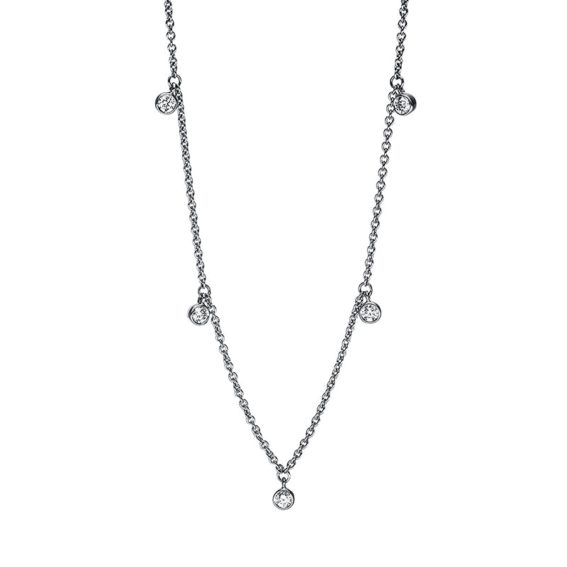 Collier Zarge 18 kt WG. mit ZÖ 35 cm + 38 cm