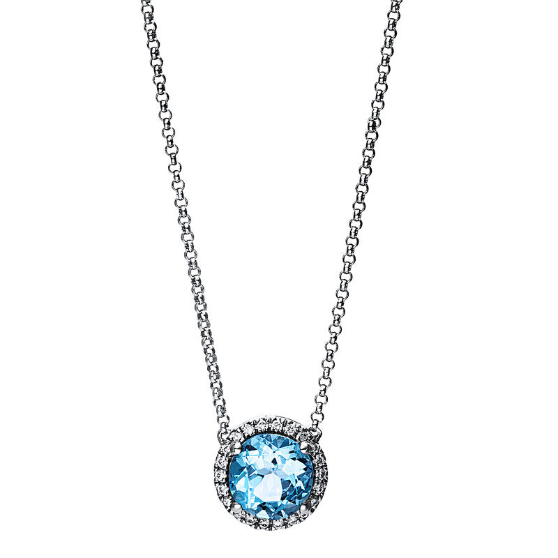 Collier 4er-Krappe 18 kt WG. mit ZÖ 40 cm