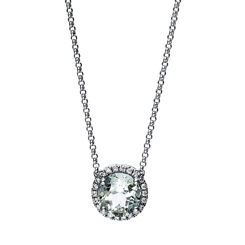 Collier 4er-Krappe 18 kt WG. mit ZÖ 40.6 cm