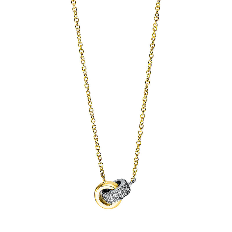 Collier 18 kt GG+WG. mit ZÖ 40.5 cm 43cm