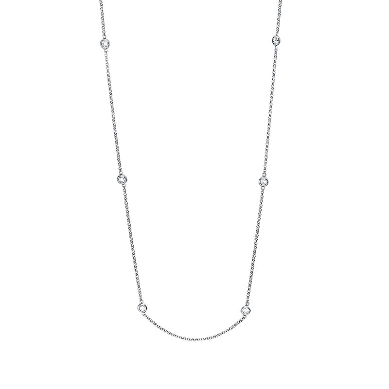 Collier 18 kt WG. mit ZÖ 42.5 cm