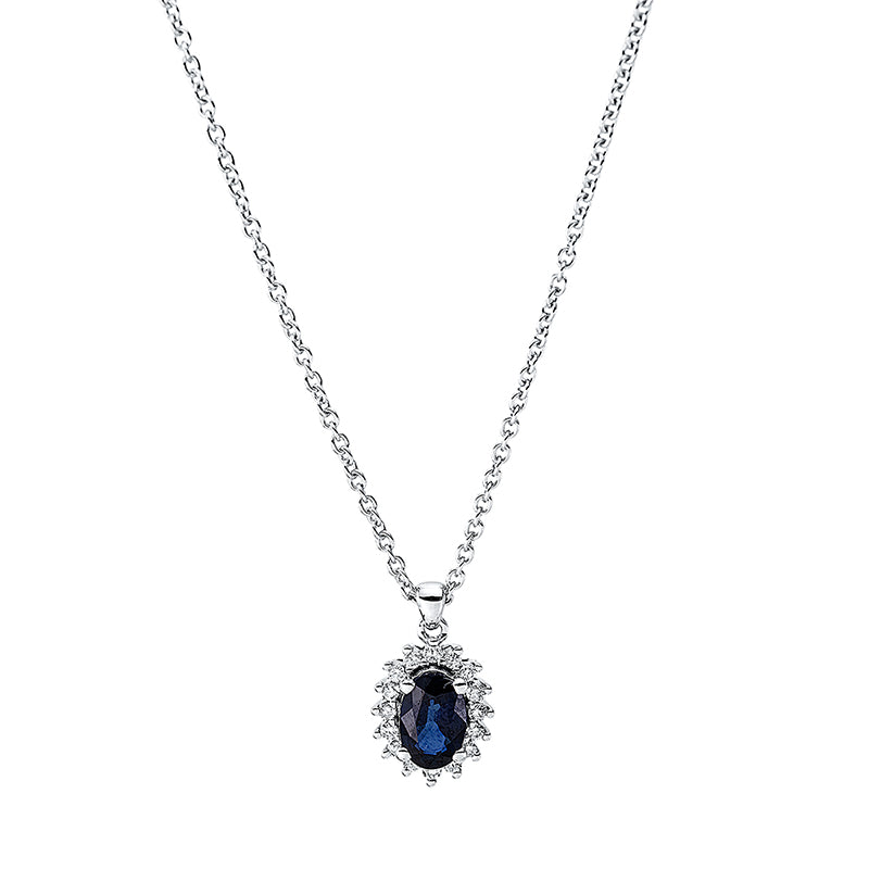 Collier 4er-Krappe 18 kt WG. mit ZÖ 40 cm + 42.5 cm
