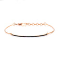 Armband 14 kt RG. Fassung schwarz rhodiniert