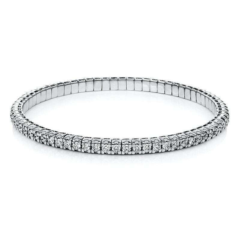 Armband 4er-Krappe 18 kt WG. Flex-Band. rhodiniert