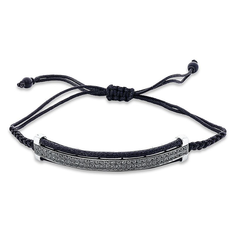 Armband 18 kt WG. Fassung teils schwarz rhodinie