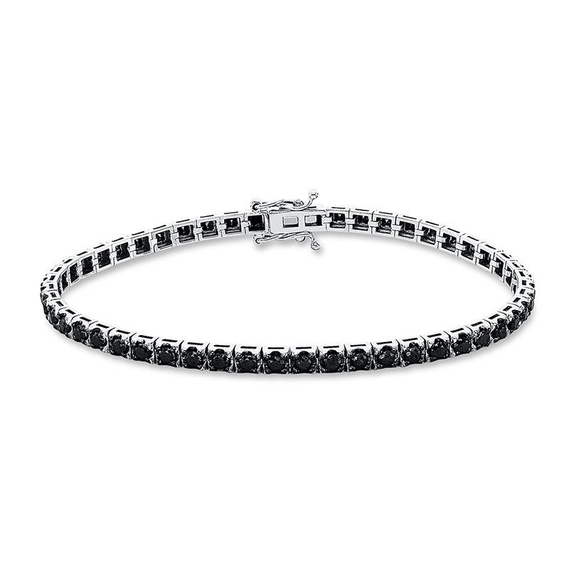 Armband 4er-Krappe 18 kt WG. schwarz rhodiniert