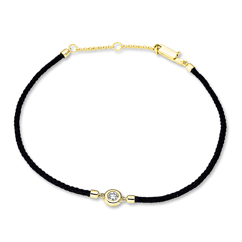 Armband 18 kt GG. black cord