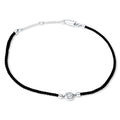 Armband 18 kt WG. black cord