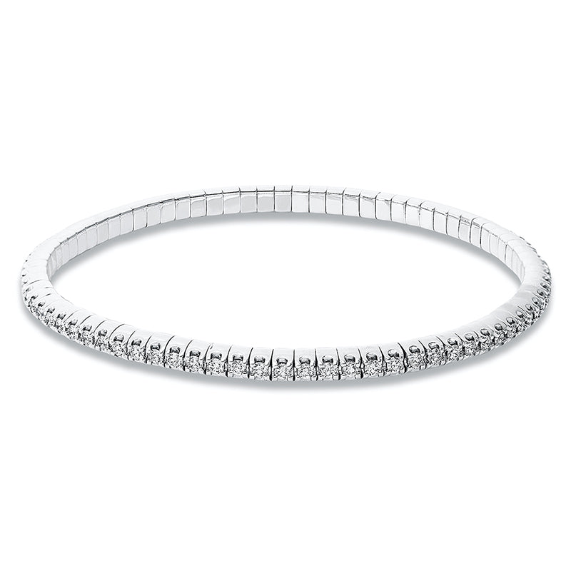 Armband 4er-Krappe 18 kt WG. Flex-Band. variabel. rhodinier