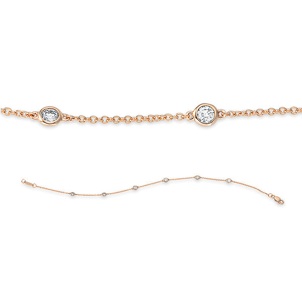 Armband 18 kt RG. mit ZÖ 17.5 cm + 16.5 cm