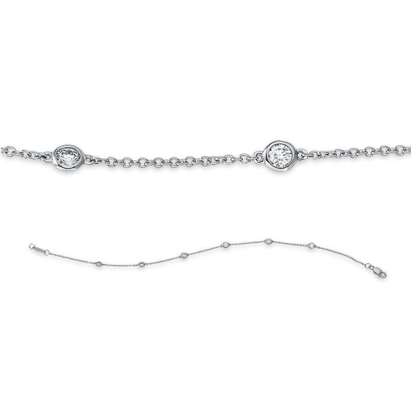 Armband 18 kt WG. mit ZÖ 17.5 cm + 16.5 cm